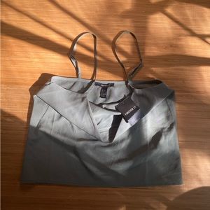 Sage green satin cowl